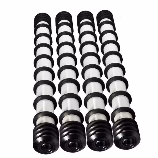 Rolos de transporte/roda de aço/rolo de plástico, rolo de disco de borracha, rolo de amortecimento de impacto, rolo de retorno com disco de borracha